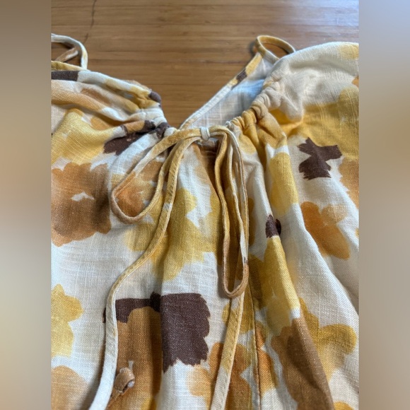 GUC Oysho- Floral Maxi Dress in Yellow and Brown. Size M - Picture 8 of 8